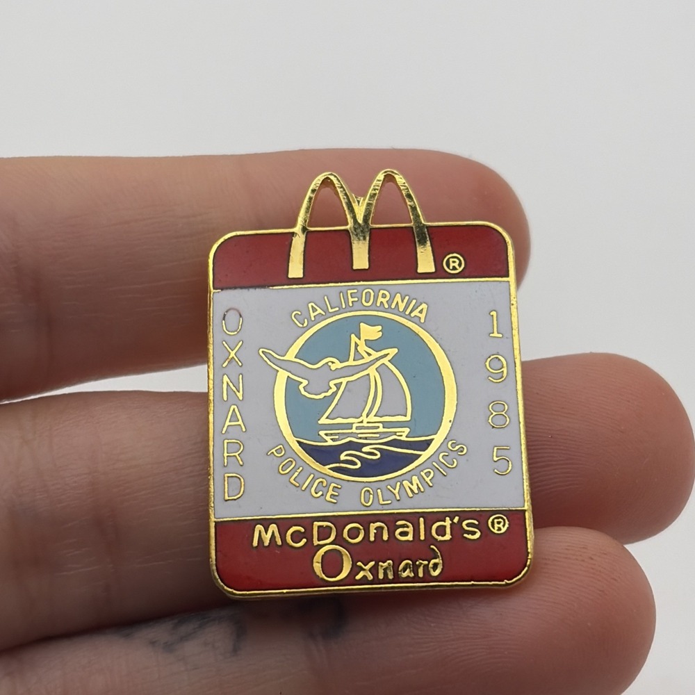 1985 Oxnard California Police Olympics McDonald's Sponsor Lapel Hat Pin